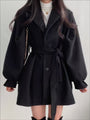 Damen Wolljacke mit Gürtel – Elvira