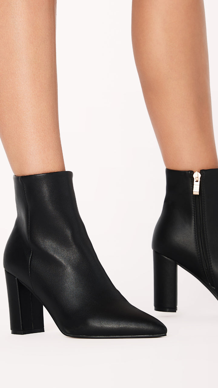 Damen Stiefeletten mit Blockabsatz und Reißverschluss-Luzern Mode
