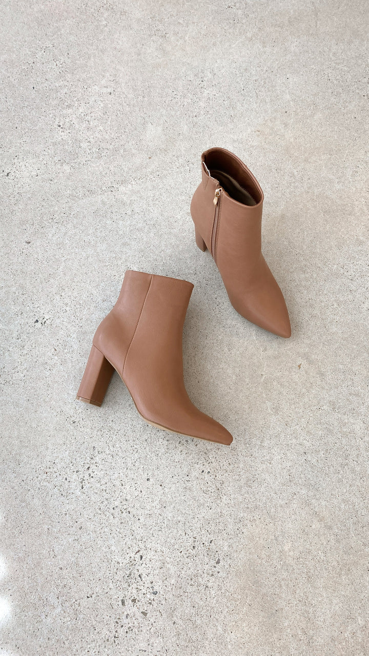 Damen Stiefeletten mit Blockabsatz und Reißverschluss-Luzern Mode