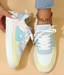Damen Sneaker mit Komfortsohle und modernem Design-Regenbogen-35-Luzern Mode