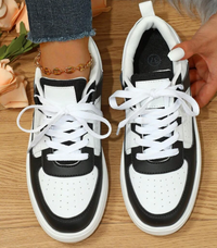 Damen Sneaker mit Komfortsohle und modernem Design-Schwarz-35-Luzern Mode