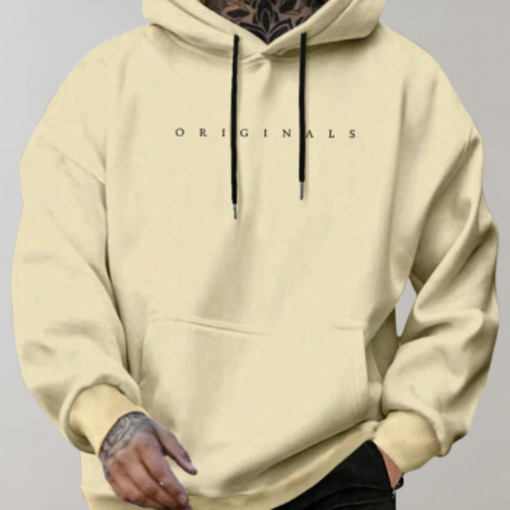 Herren Hoodie "Originals" mit Kapuze und Kängurutasche-Gelb-S-Luzern Mode