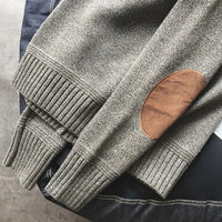 Herren Strickpullover mit Ellenbogen-Patches, Wintermode-Luzern Mode
