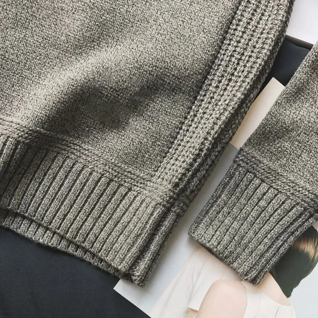 Herren Strickpullover mit Ellenbogen-Patches, Wintermode-Luzern Mode