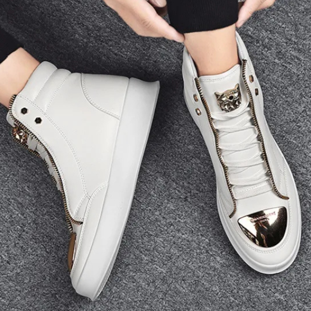 Luxuriöse High-Top Sneaker mit Metallic-Akzenten Herren-Luzern Mode