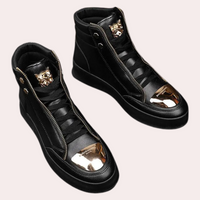 Luxuriöse High-Top Sneaker mit Metallic-Akzenten Herren-Schwarz-39-Luzern Mode