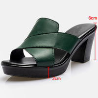 Damen Plateau-Sandaletten | Blockabsatz | Veganes Leder | Offen | 6cm-Luzern Mode