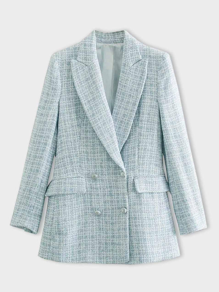 Damen Tweed Blazer Kariert - Eleganter Business Look-Luzern Mode