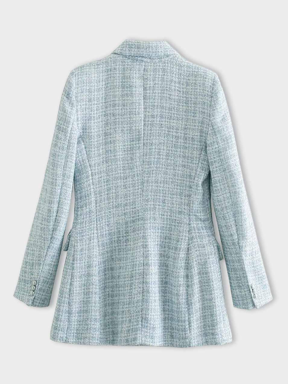 Damen Tweed Blazer Kariert - Eleganter Business Look-Luzern Mode
