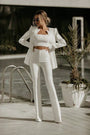 3-teiliges Damen Outfit | Blazer Set mit Rock | Stilvoll | Büro | Events-Weiß-S-Luzern Mode