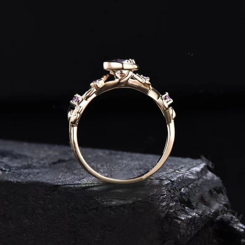 Verlobungsring mit Edelsteinen | Alexandrit | Amethyst | Gold | Silber-Luzern Mode