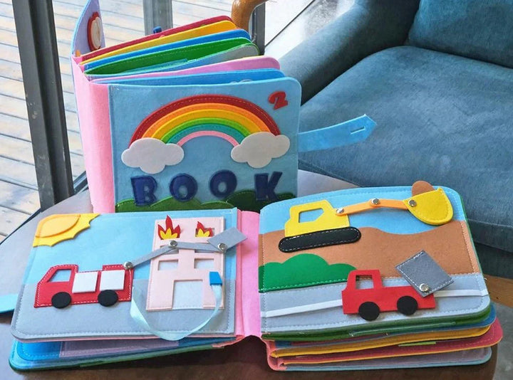 Interaktives Kleinkindbuch | Montessori Filz Kreatives Vergnügen Bunt-Luzern Mode