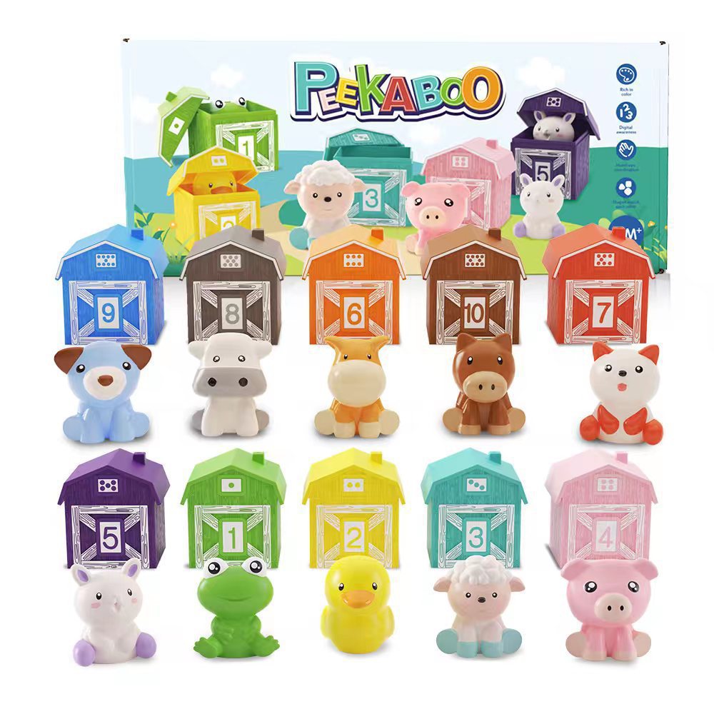 Spielzeug Bauernhoftiere | Montessori Lehrreich Bunt Nachhaltig-10-Pack-Luzern Mode