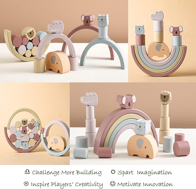 Holzspielzeugset | 22-teilig | Montessori | Kreativ | Interaktiv-Luzern Mode