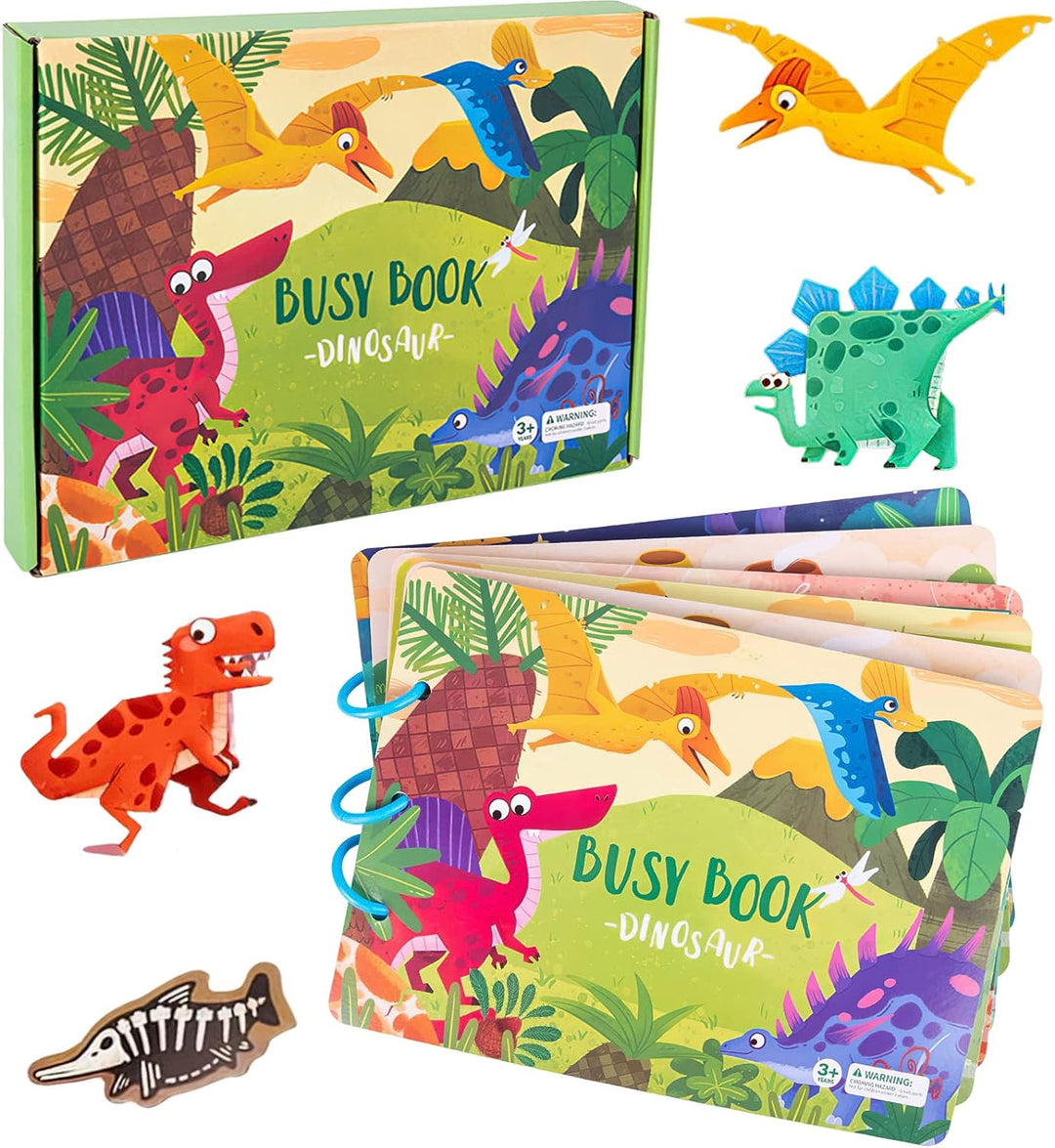 Kinder Mitmachbuch | Montessori, Bildungsreich, Kreativ, Vielseitig, Langlebig-Dinosaurier-Luzern Mode