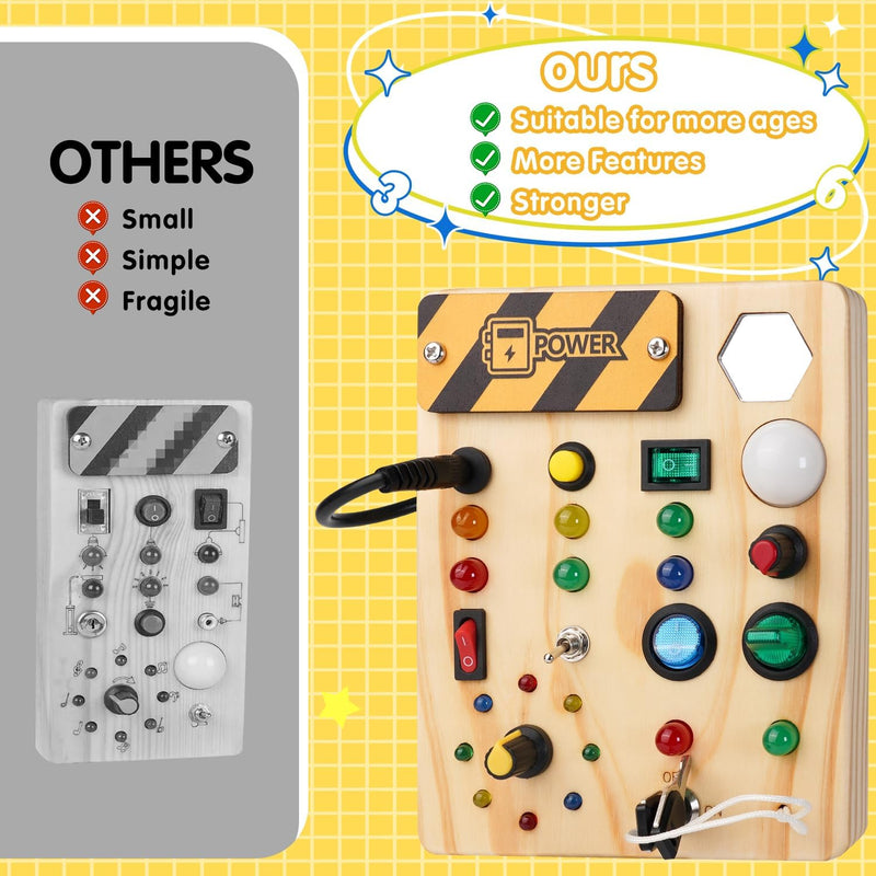 Montessori-Kleinkindspielzeug | Pinnwand Lichter LED Lehrreich Langlebig-Luzern Mode
