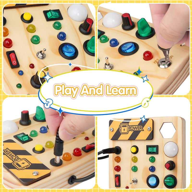 Montessori-Kleinkindspielzeug | Pinnwand Lichter LED Lehrreich Langlebig-Luzern Mode