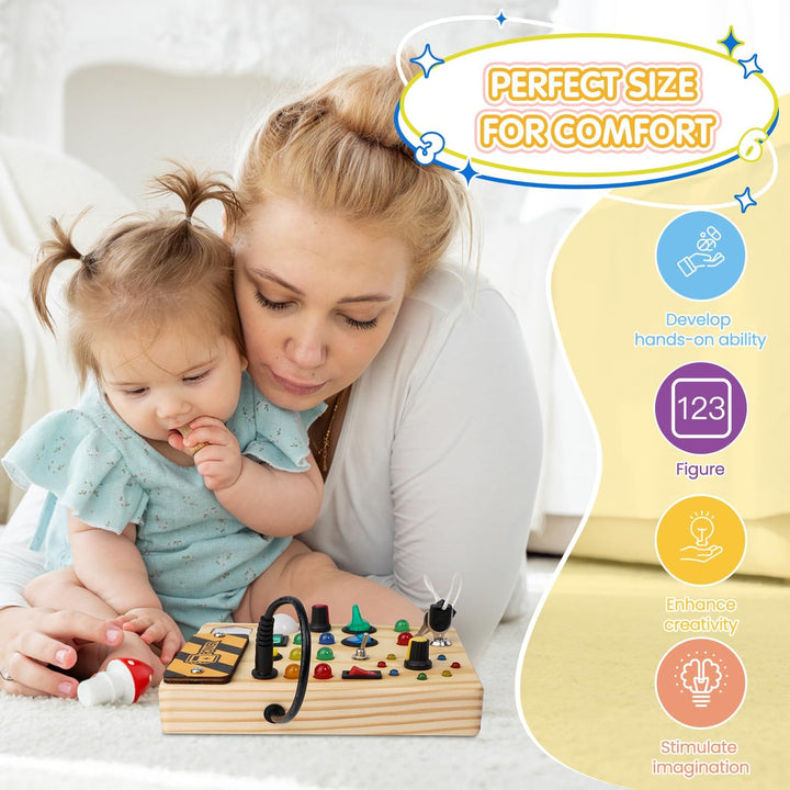 Montessori-Kleinkindspielzeug | Pinnwand Lichter LED Lehrreich Langlebig-Luzern Mode