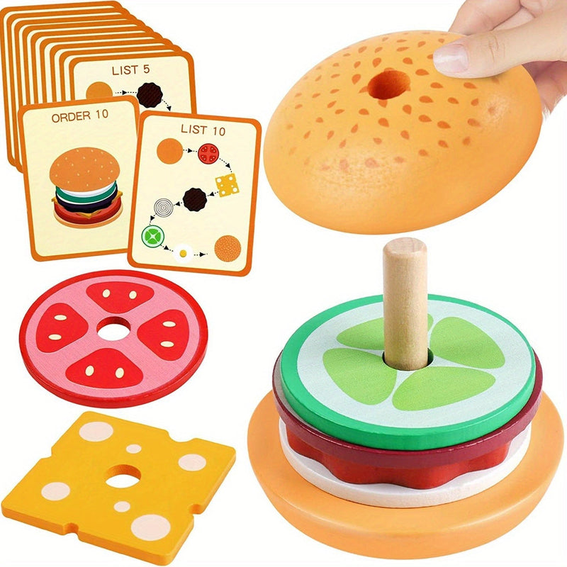 Stapelspiel | Holz Montessori Hamburger Lehrreich Vielseitig Herausfordernd-Luzern Mode