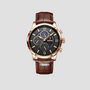 Klassische Herrenarmbanduhr mit Quarzwerk & Lederarmband – Davion