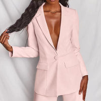 Damen Blazer Hosenanzug Business Elegant Anzug Set-Luzern Mode