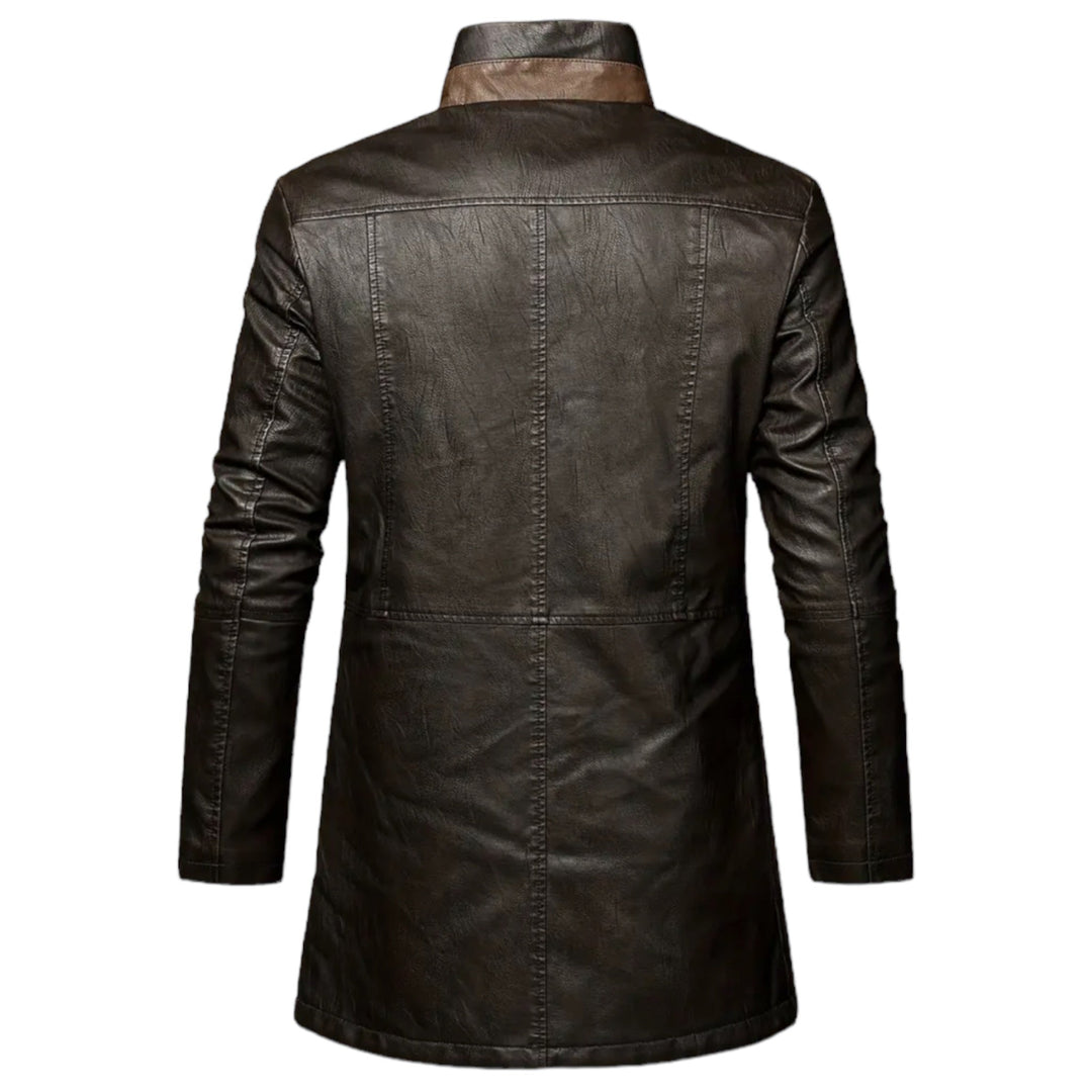 Herren Lederjacke Lang - Stilvolle Bikerjacke für Männer-Luzern Mode