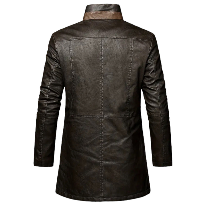 Herren Lederjacke Lang - Stilvolle Bikerjacke für Männer-Luzern Mode