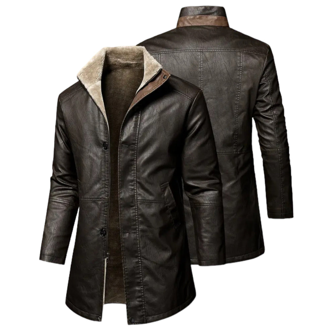 Herren Lederjacke Lang - Stilvolle Bikerjacke für Männer-Luzern Mode