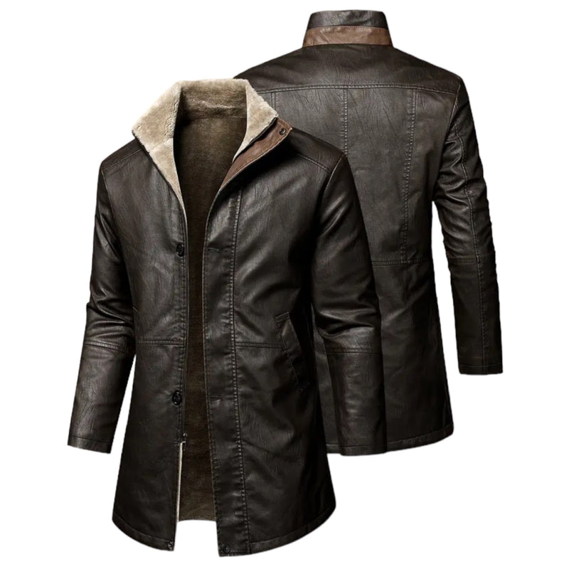 Herren Lederjacke Lang - Stilvolle Bikerjacke für Männer-Luzern Mode