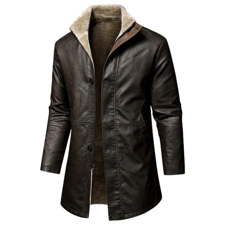 Herren Lederjacke Lang - Stilvolle Bikerjacke für Männer-Schwarz-S-Luzern Mode