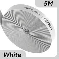 Toocki Kabel-Organizer, Drahtwickler, USB-Kabelmanagement, Schutz für Kopfhörer, Maus, Kabelbinder, Telefonzubehör für iPhone, Samsung-5M White-State of Style