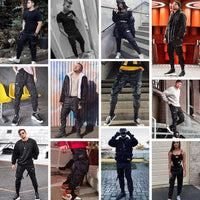 Herren Cargo Hose | Multi-Pocket | Hip-Hop | Schwarz | Kordelzug-Luzern Mode
