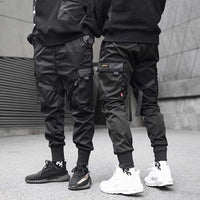 Herren Cargo Hose | Multi-Pocket | Hip-Hop | Schwarz | Kordelzug-Luzern Mode