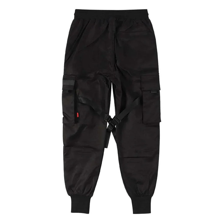 Herren Cargo Hose | Multi-Pocket | Hip-Hop | Schwarz | Kordelzug-Luzern Mode