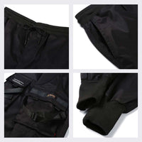 Herren Cargo Hose | Multi-Pocket | Hip-Hop | Schwarz | Kordelzug-Luzern Mode