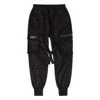 Herren Cargo Hose | Multi-Pocket | Hip-Hop | Schwarz | Kordelzug-Luzern Mode