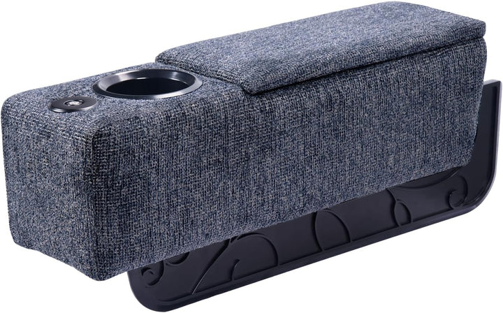 Bankarmstütze | Ladegerät | Getränkehalter | Weich | USB-Anschluss | Vielseitig-Dunkelgrau-Luzern Mode