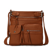 Multifunktionale Anti-Diebstahl Umhängetasche Damen-Braun-Luzern Mode