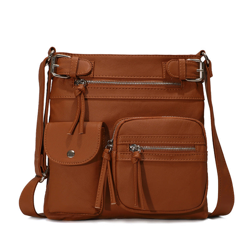Multifunktionale Anti-Diebstahl Umhängetasche Damen-Braun-Luzern Mode