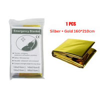 Notfall-Poncho | Isolierend Vielseitig Schützend Wasserdicht Winddicht-Silber Gold C-Luzern Mode
