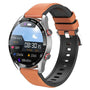 Smartwatch | Rund Multifunktional Monitor Vielseitig Universell-Orange (Leder)-Luzern Mode