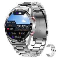 Smartwatch | Rund Multifunktional Monitor Vielseitig Universell-Silber (Stahl)-Luzern Mode