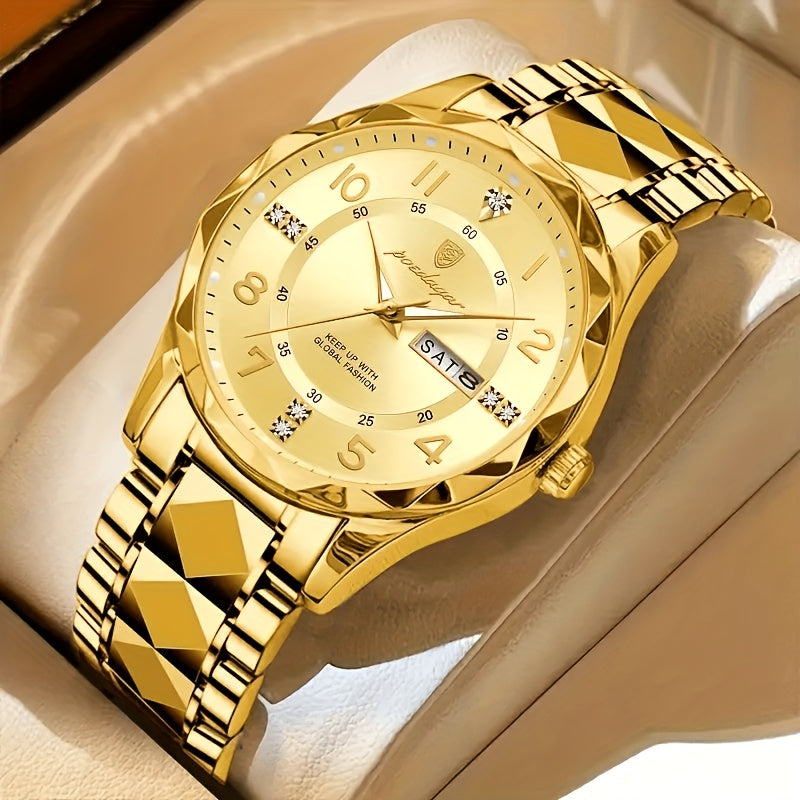 Luxus Herrenarmbanduhr mit Datumsanzeige und Edelstahlband-Luzern Mode