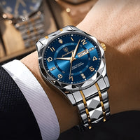 Luxus Herrenarmbanduhr mit Datumsanzeige und Edelstahlband-Luzern Mode