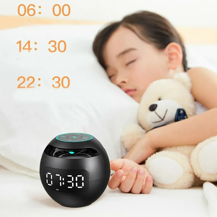 Digitale Wecker | Rund | Bluetooth Lautsprecher | Energieeinsparend | LED-Luzern Mode