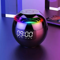 Digitale Wecker | Rund | Bluetooth Lautsprecher | Energieeinsparend | LED-Schwarz-Luzern Mode