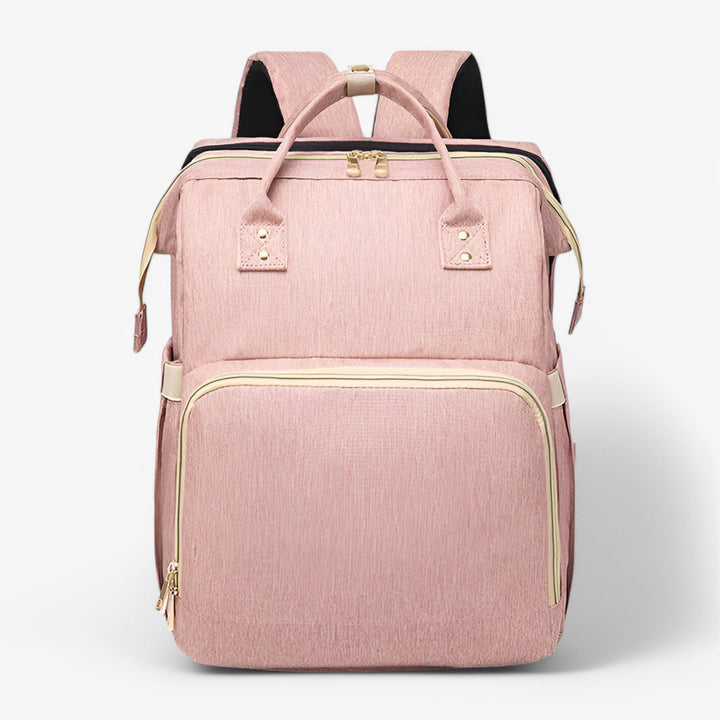 Wickeltasche | Ausziehbares Bettchen | Wasserabweisend | Geräumig | Verstellbar-Helles Rosa - mit Ausweisfach-Luzern Mode