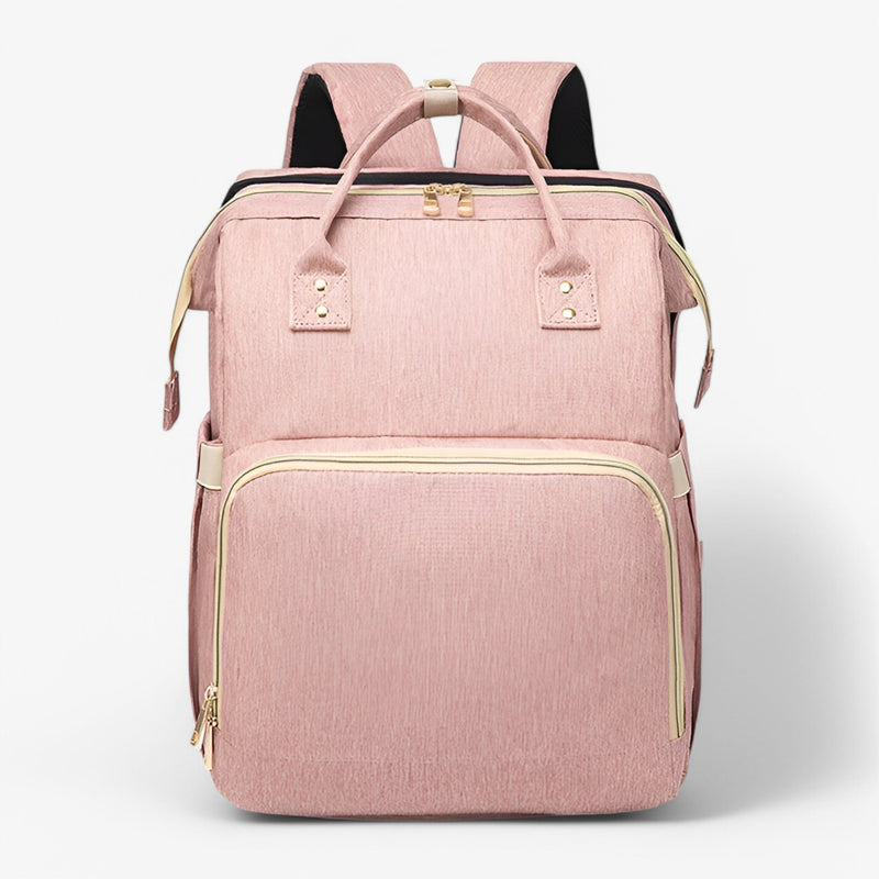 Wickeltasche | Ausziehbares Bettchen | Wasserabweisend | Geräumig | Verstellbar-Helles Rosa - mit Ausweisfach-Luzern Mode