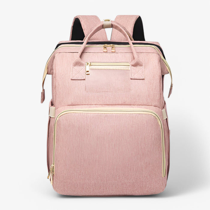 Wickeltasche | Ausziehbares Bettchen | Wasserabweisend | Geräumig | Verstellbar-Hellrosa-Luzern Mode