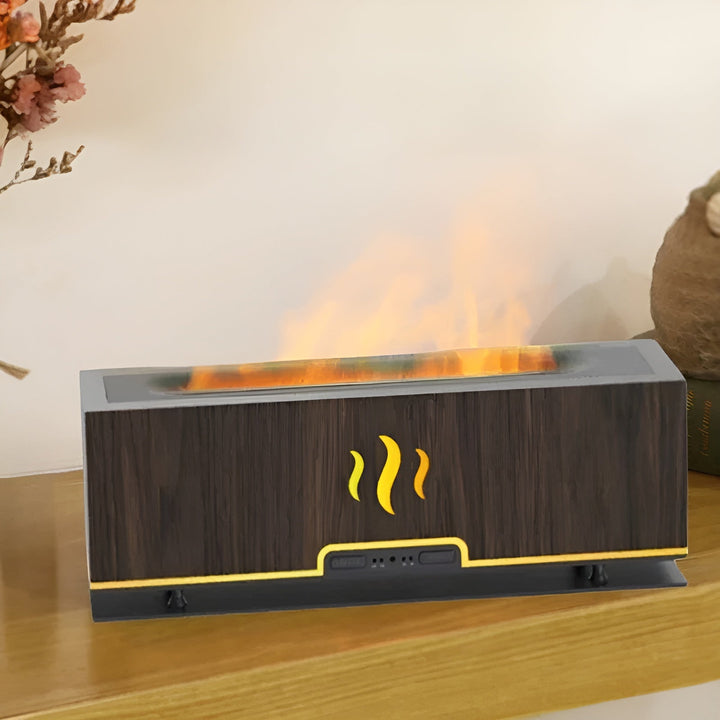 Luftbefeuchter | Flammeneffekt – Stilvoll – 3-in-1 – Aroma – Stimmungslicht – LED – Einzigartig-Dunkelgrau-Luzern Mode